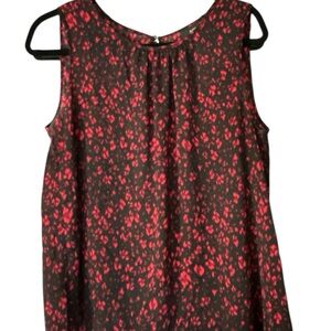 Apt. 9 Red and Black Sleeveless Blouse